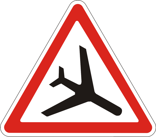 Предупреждающий дорожный знак 1.18 Низколетящие самолеты
