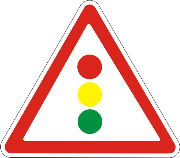 Предупреждающий дорожный знак 1.24 Светофорное регулирование